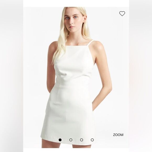 French Connection Whisper Light Square Neck Dress White Size 0 - Picture 2 of 14